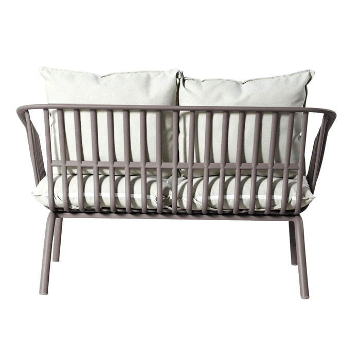 Sala de Exterior Sorrento, Color Taupe, con Cojines Beige, 4 Piezas