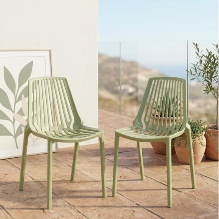 Silla Tanger, Verde Olivo, con Espaldar y Diseño Moderno