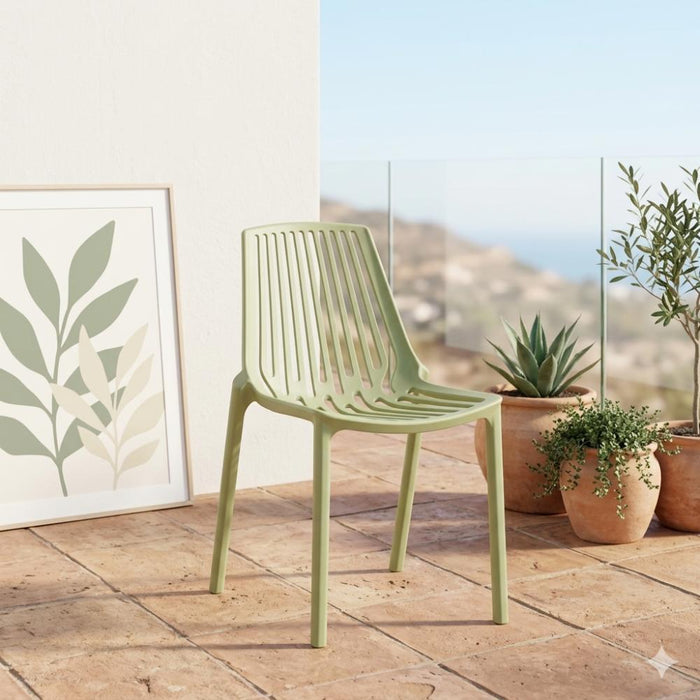 Silla Tanger, Verde Olivo, con Espaldar y Diseño Moderno