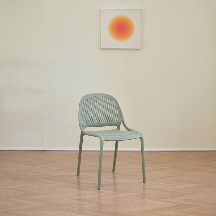 Silla Tolondo, Verde Olivo, Con espaldar redondo transpirable y diseño minimalista