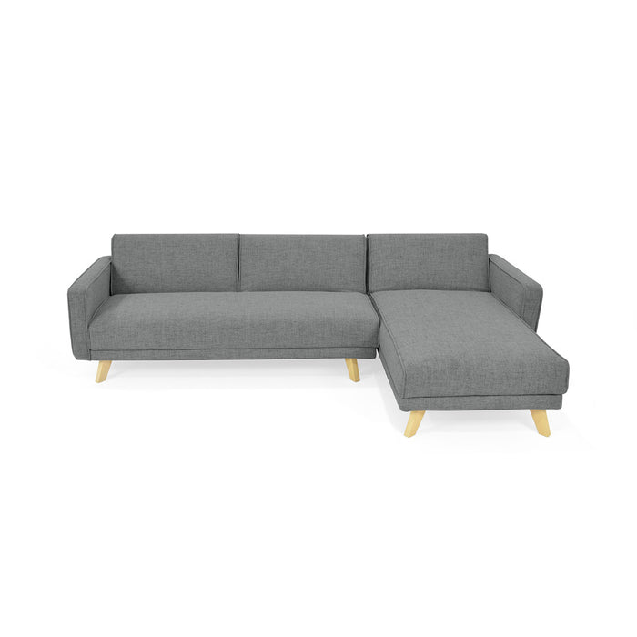 Sala En L Reclinable Chelsea Tela 265x160x76 Gris