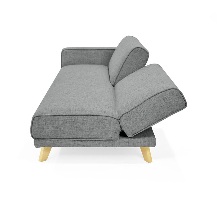 Sala En L Reclinable Chelsea Tela 265x160x76 Gris