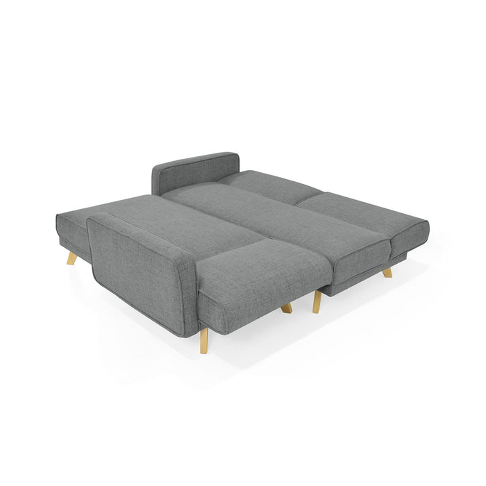 Sala En L Reclinable Chelsea Tela 265x160x76 Gris