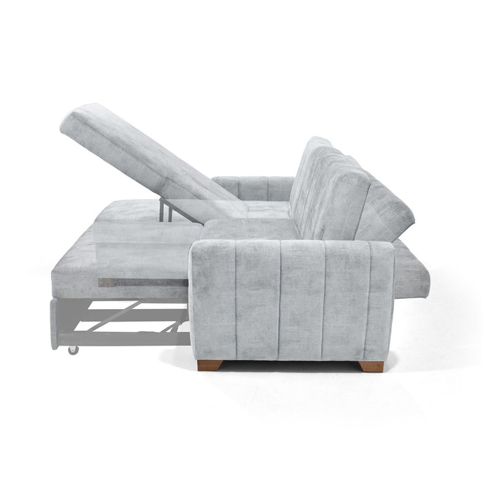 Sala en L Apolo Derecho 220x160x92 con Baul Plata