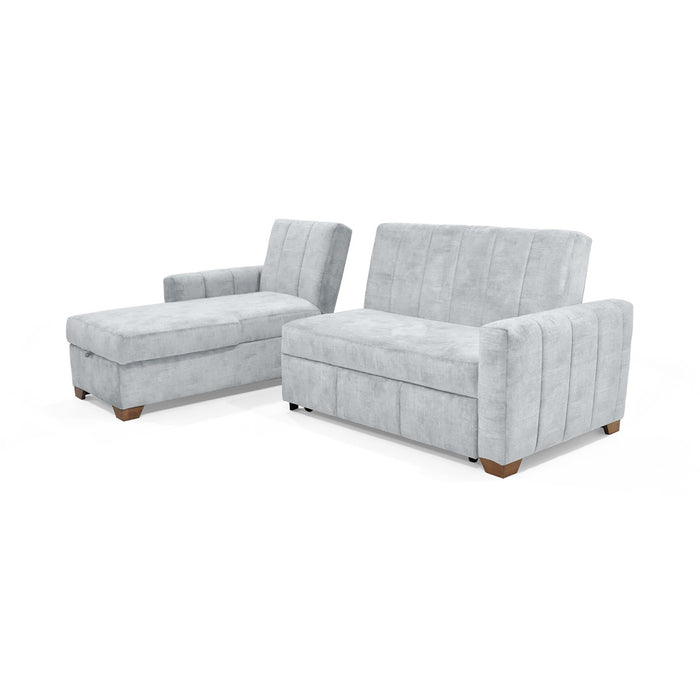 Sala en L Apolo Derecho 220x160x92 con Baul Plata