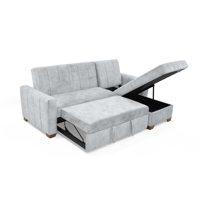 Sala en L Apolo Izquierdo 220x160x92 con Baul Plata