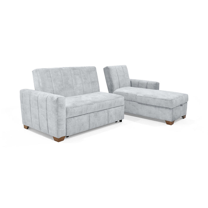 Sala en L Apolo Izquierdo 220x160x92 con Baul Plata