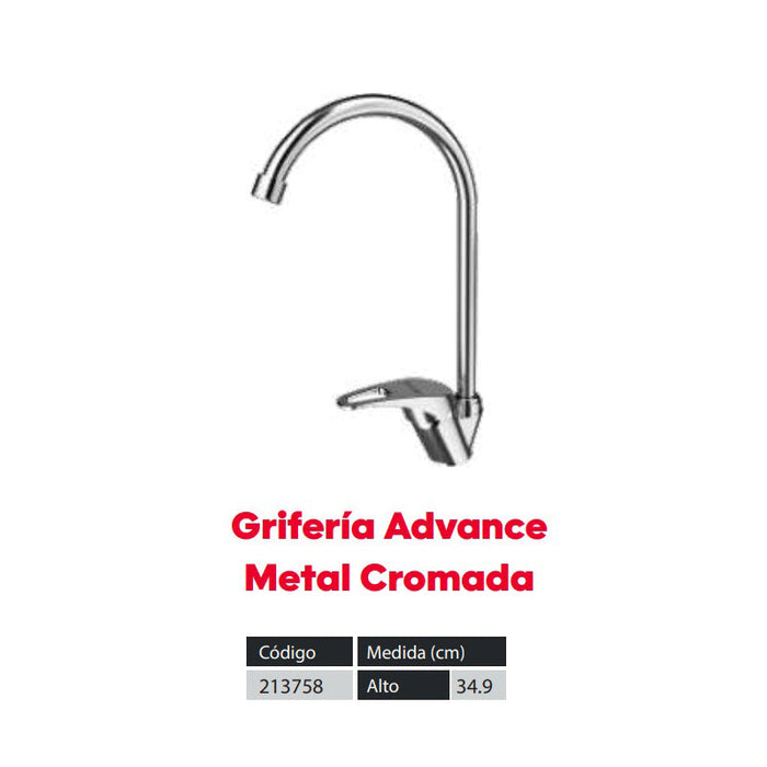 Grifería advance monocontrol para agua caliente y fria marca Socoda