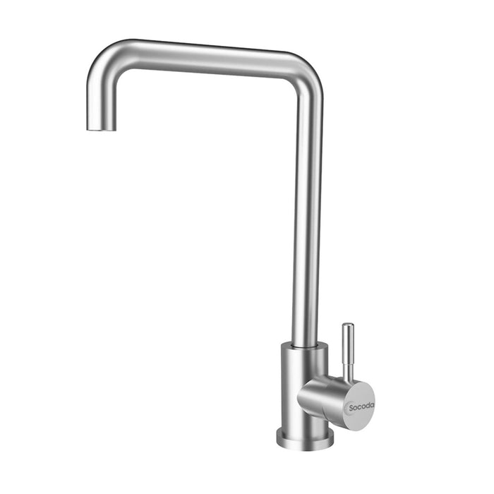 Grifería advance monocontrol en acero inoxidable satinado marca Socoda