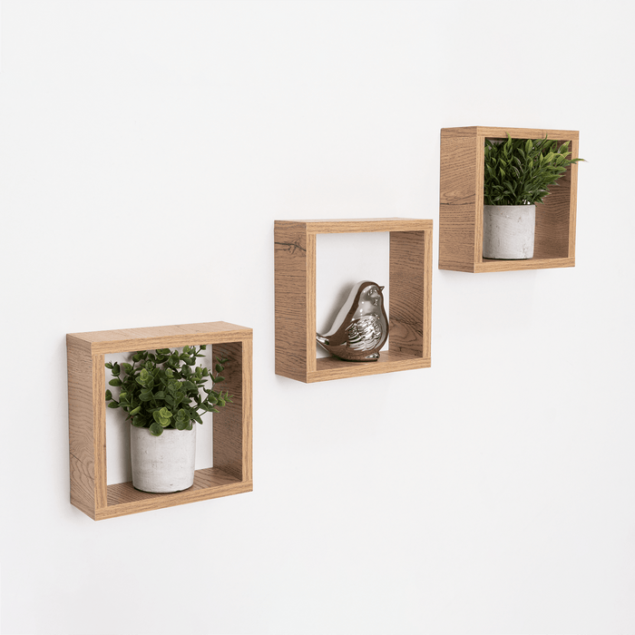 Set de Repisas Cuadradas Eros, Beige, X6 Unidades