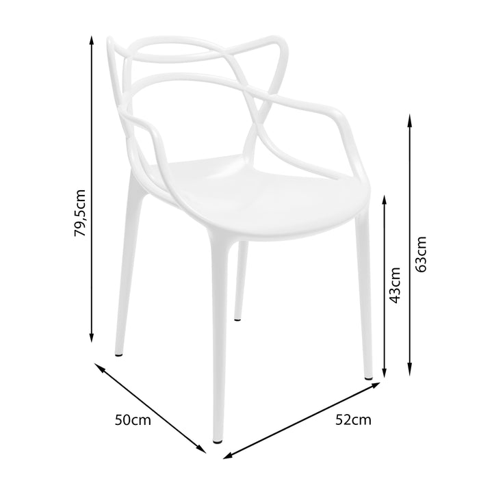 Set de 2 sillas exterior sidney con brazos blanco  marca Boxbit