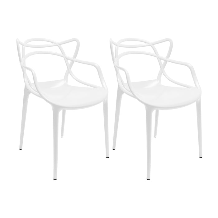 Set de 2 sillas exterior sidney con brazos blanco  marca Boxbit