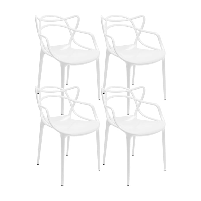 Set de 4 sillas exterior sidney con brazos blanco  marca Boxbit