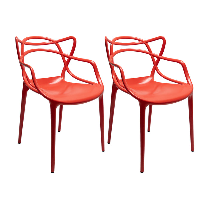 Set de 2 sillas exterior sidney con brazos rojo  marca Boxbit