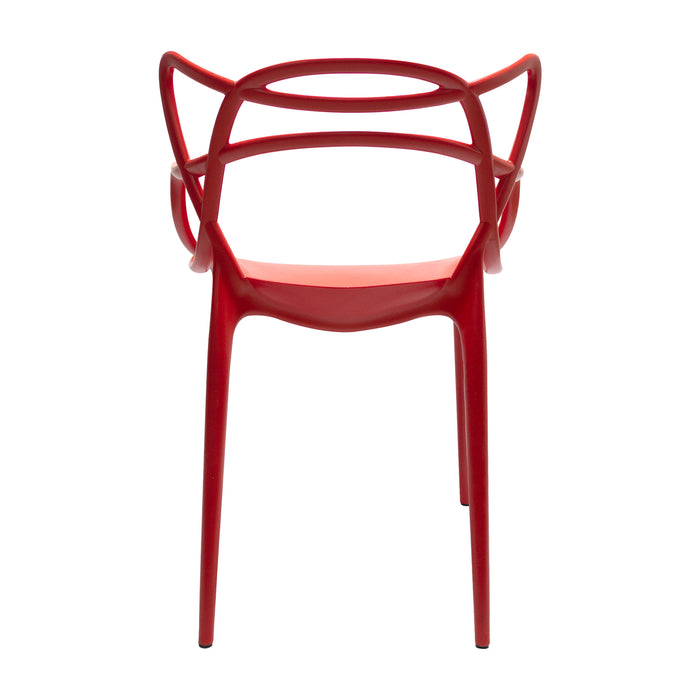 Set de 4 sillas exterior sidney con brazos rojo  marca Boxbit