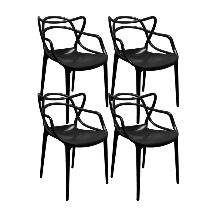 Set de 4 sillas exterior sidney con brazos grafito  marca Boxbit