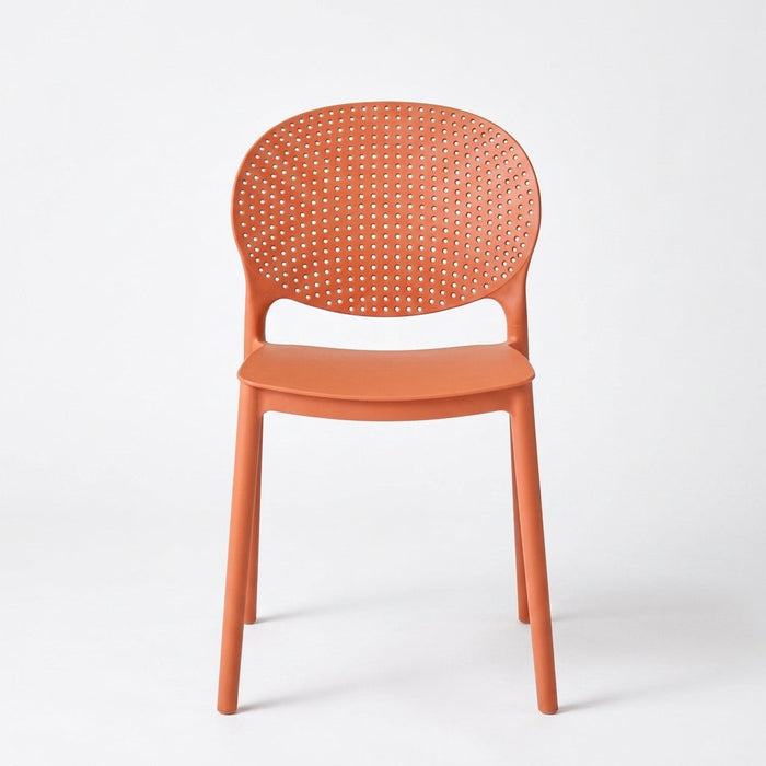 Silla Florida, Color Terracota, con Espaldar y Diseño Moderno