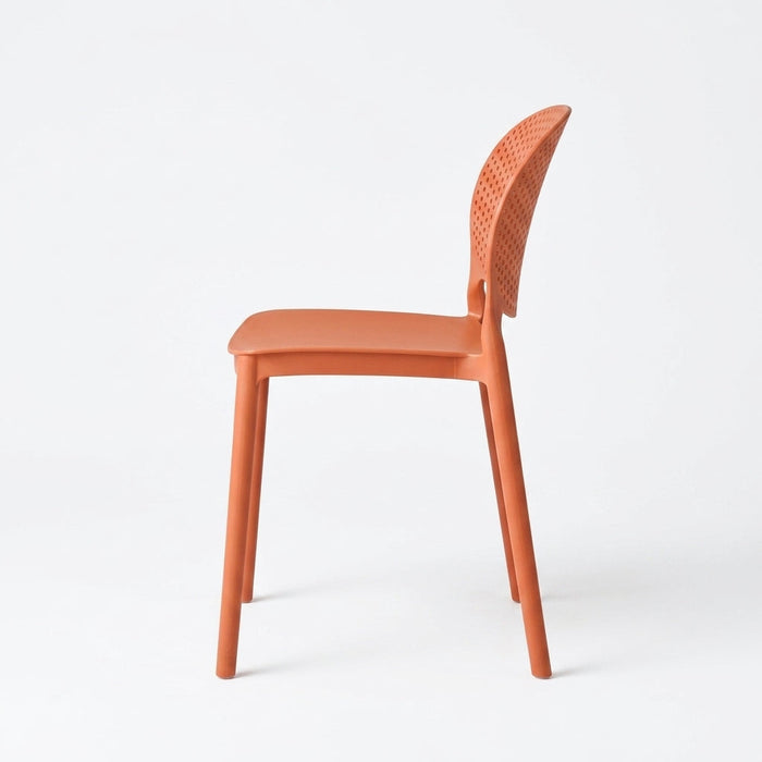 Silla Florida, Color Terracota, con Espaldar y Diseño Moderno