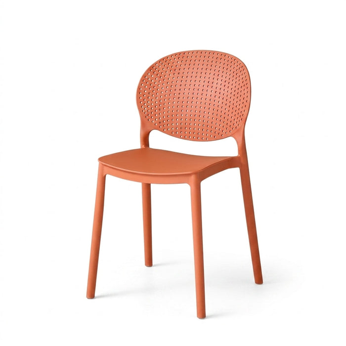 Silla Florida, Color Terracota, con Espaldar y Diseño Moderno
