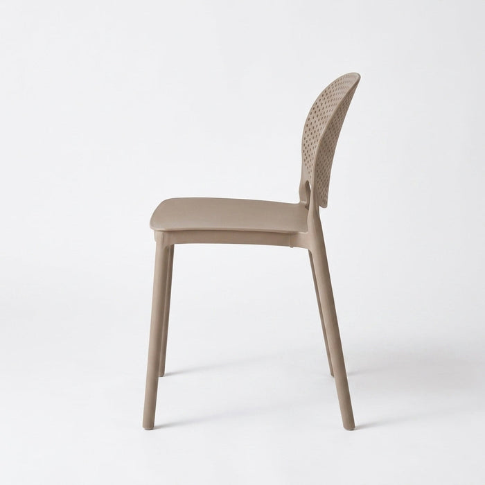 Silla Florida, Color Taupé, con Espaldar y Diseño Moderno