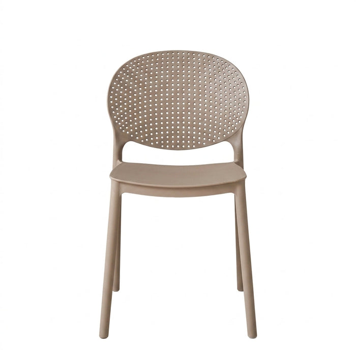 Silla Florida, Color Taupé, con Espaldar y Diseño Moderno