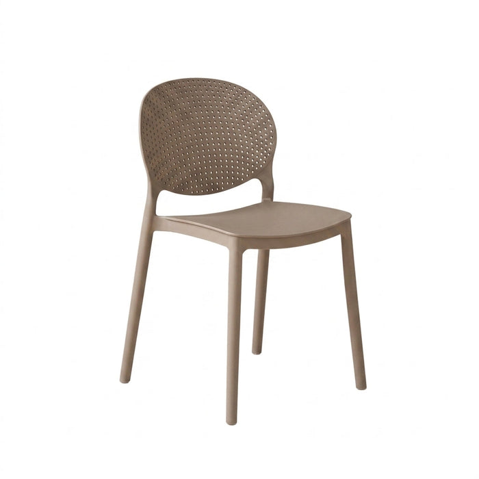 Silla Florida, Color Taupé, con Espaldar y Diseño Moderno
