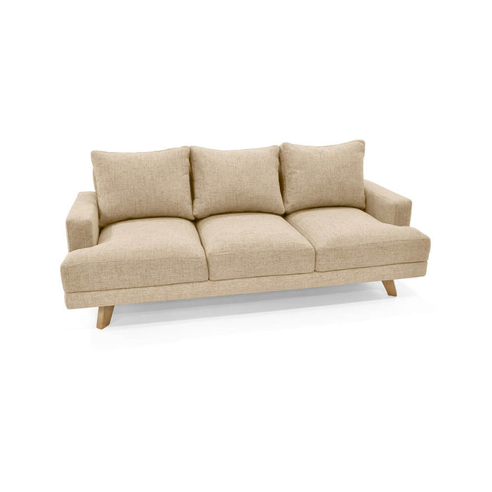 Sofa 3 Puestos Lisboa Tela 192x81x85 Beige