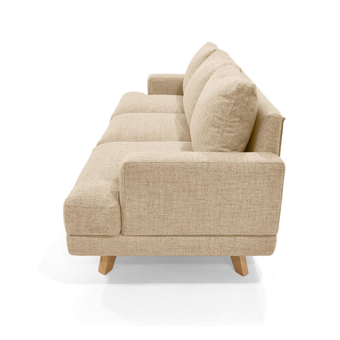 Sofa 3 Puestos Lisboa Tela 192x81x85 Beige