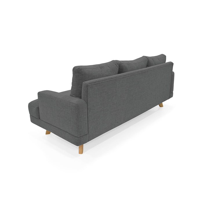 Sofá 3 Puestos Lisboa Tela 192x81x85 Cm gris