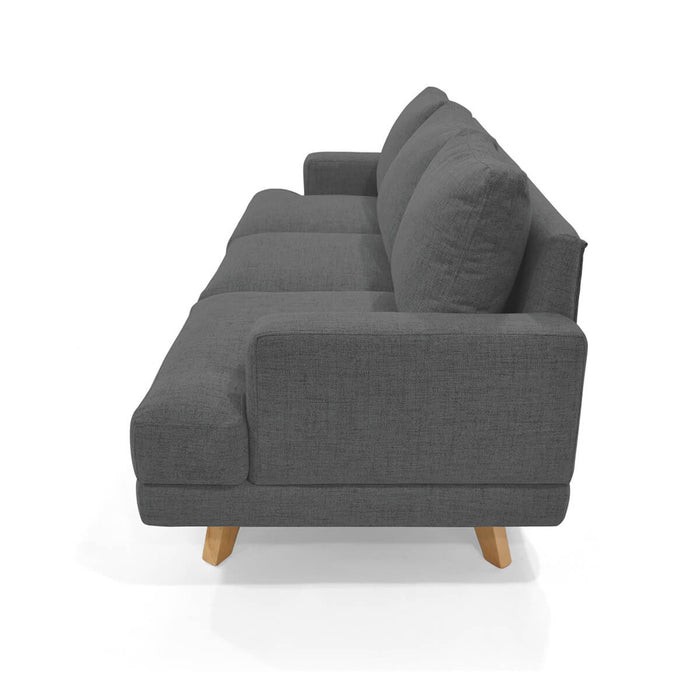 Sofá 3 Puestos Lisboa Tela 192x81x85 Cm gris