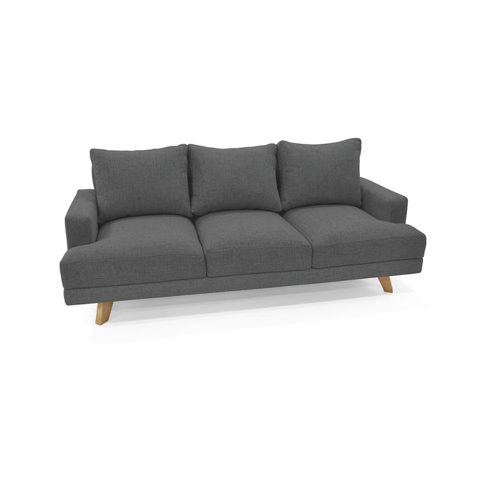 Sofá 3 Puestos Lisboa Tela 192x81x85 Cm gris