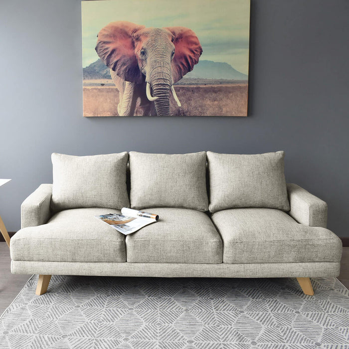 Sofa 3 Puestos Lisboa Tela 192x81x85 Taupe