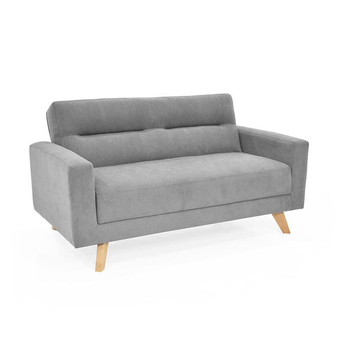 Sofa Barza 2 Puestos Tela 150x82x83 Plata