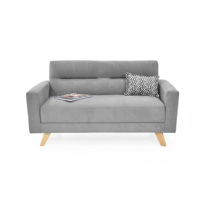 Sofa Barza 2 Puestos Tela 150x82x83 Plata