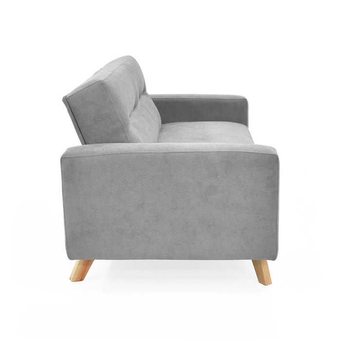 Sofa Barza 2 Puestos Tela 150x82x83 Gris