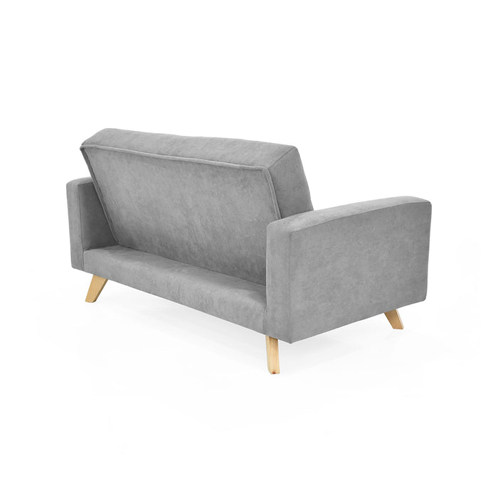 Sofa Barza 2 Puestos Tela 150x82x83 Plata