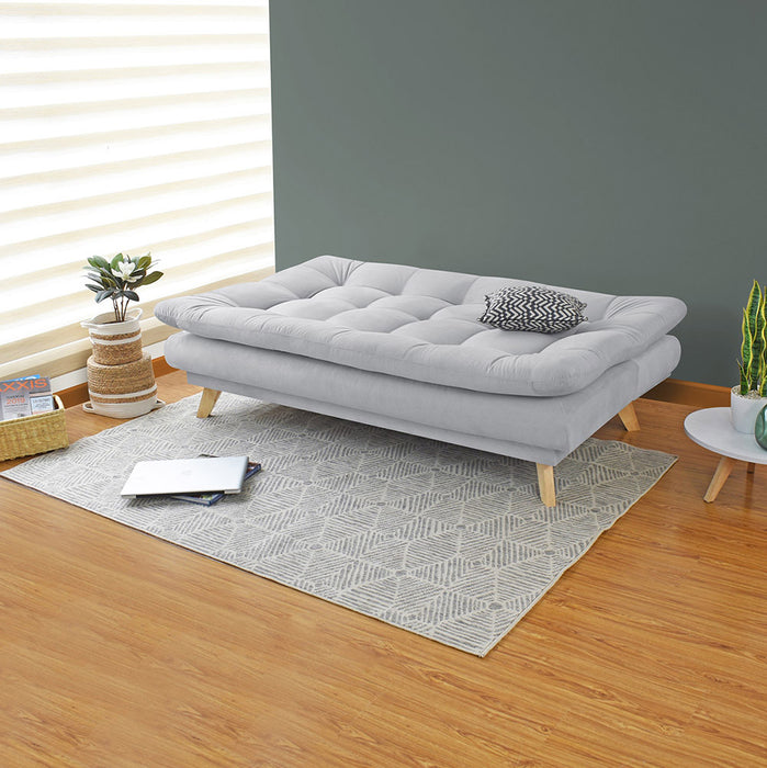 Sofá cama munich reclinable 3 posiciones de 180x90x85 Cm plata