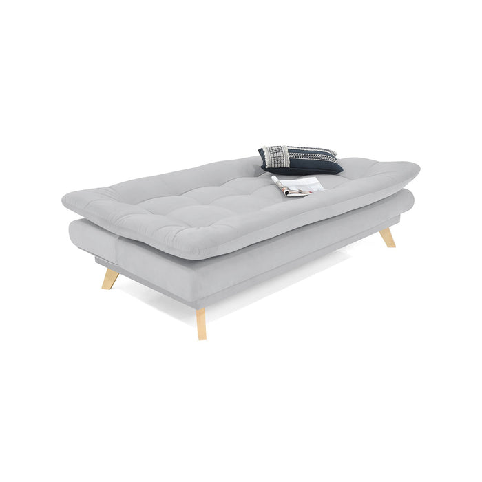 Sofá cama munich reclinable 3 posiciones de 180x90x85 Cm plata