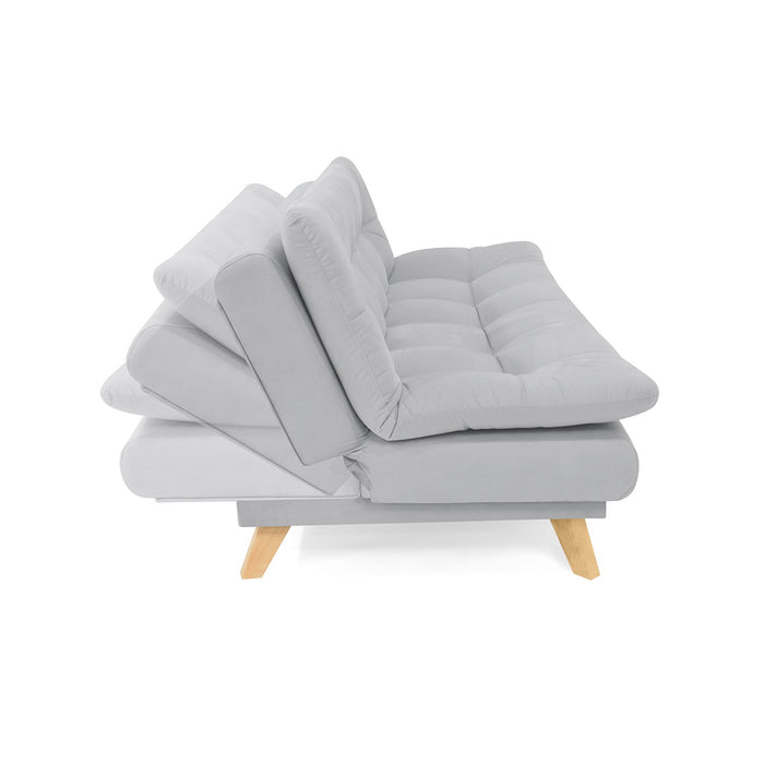 Sofá cama munich reclinable 3 posiciones de 180x90x85 Cm plata