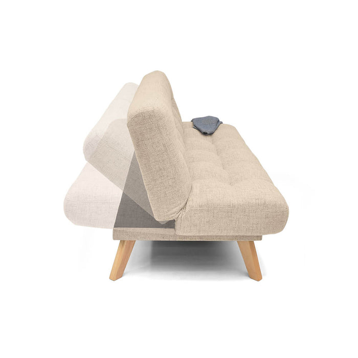 Sofa Cama Porto Reclinable Tela 182x85x85 Beige