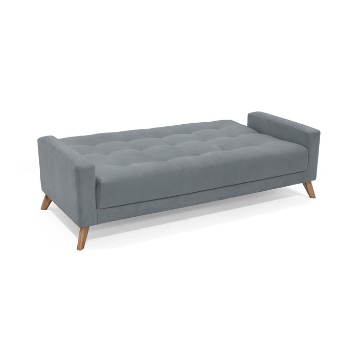 Sofa Cama Sahara Reclinable Tela 206x90x82 Gris