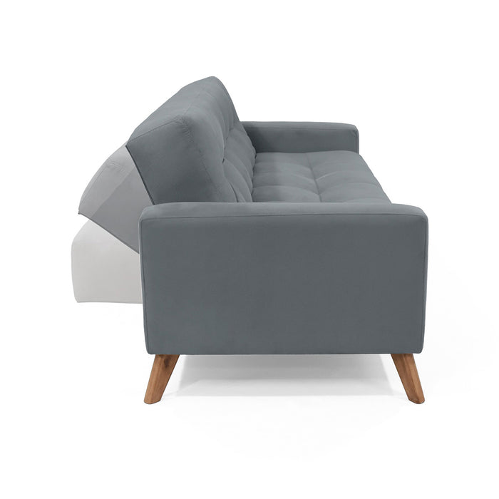 Sofa Cama Sahara Reclinable Tela 206x90x82 Gris