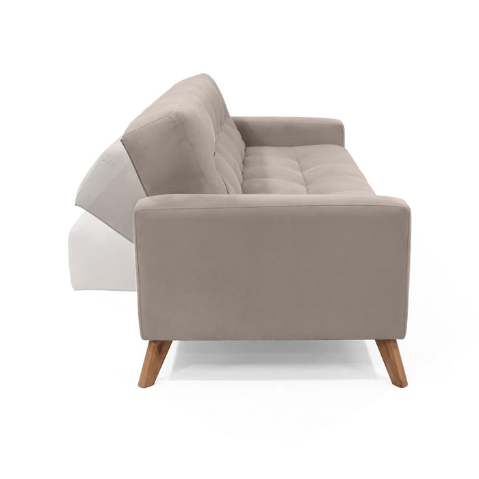 Sofá cama Sahara Reclinable Tela 206x90x82 Cm Taupé