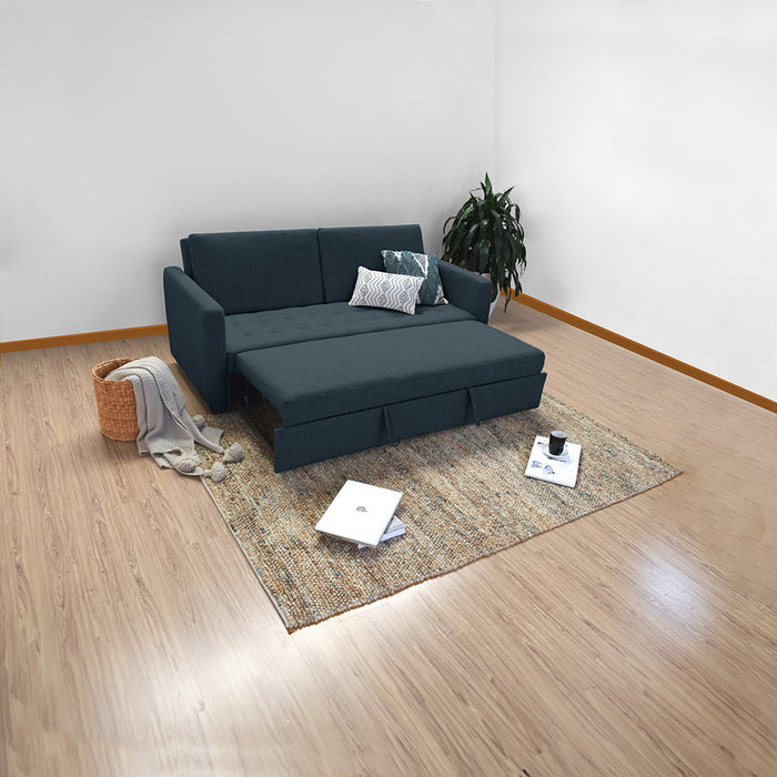 Sofá Cama Uganda Reclinable Tela 192x93x87 Cm plomo