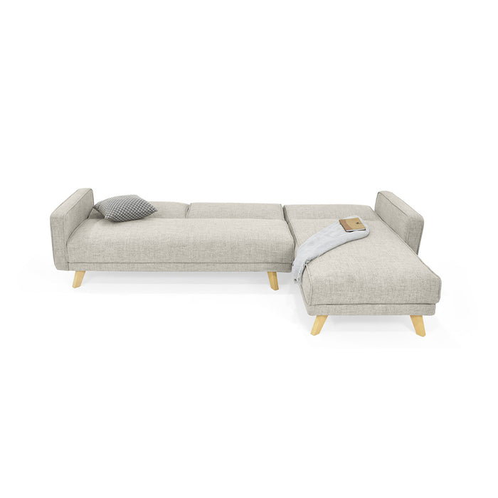 Sala En L Reclinable Chelsea Tela 265x160x76 Cm Taupé