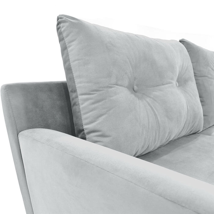 Sofa Verge 3 Puestos Tela 190x85x90 Plata
