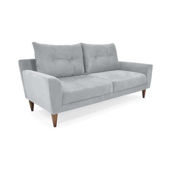 Sofa Verge 3 Puestos Tela 190x85x90 Plata
