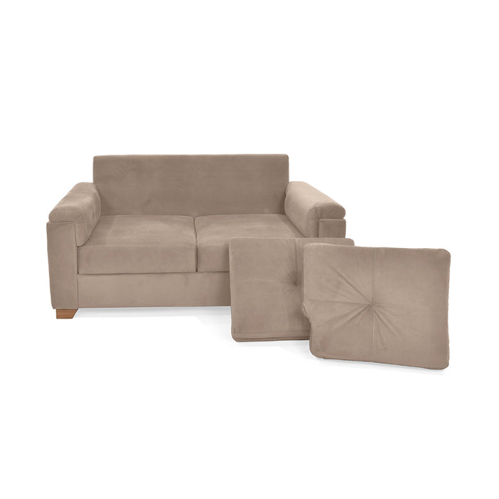 Sofa Zamora 2 Puestos Tela 150x87x85 Taupe
