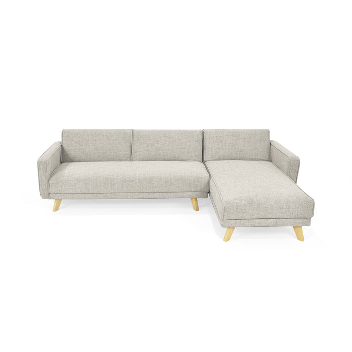 Sala En L Reclinable Chelsea Tela 265x160x76 Cm Taupé
