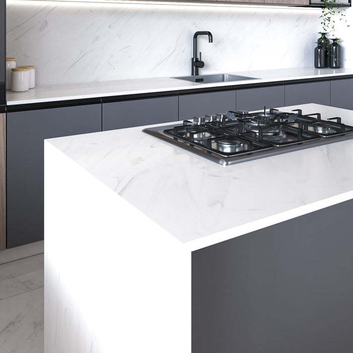 Superficie sólida acrílica modern calacatta marca Meganite